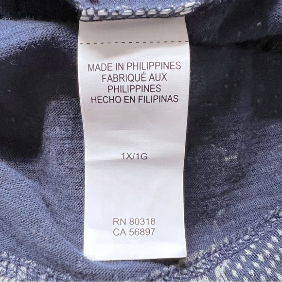 Lucky Brand Blue Green Multi Border Print Cotton Modal Tee 1X - Picture 14 of 14